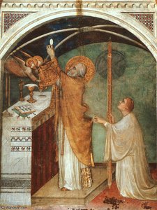 Miraculous Mass, Approx. 1321, Fresco, Lower Church — Simone Martini