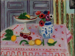 The pink tablecloth