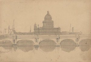 View Of St. Paul's Cathedral From The Thames — David Roberts
