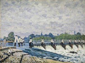 Molesey Weir, Hampton Court — Alfred Sisley
