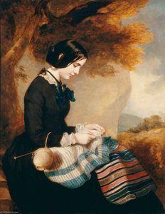Mary Isabella Grant Knitting A Shawl — Sir Francis Grant