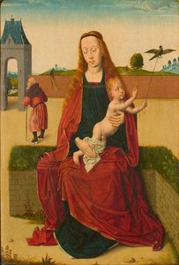 Madonna And Child On A Grass Bench — Dierec Bouts