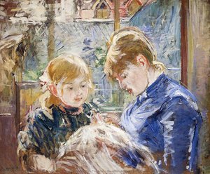 The Sewing Lesson (also Known As The Artist's Daughter, Julie, With Her Nanny) — Berthe Morisot