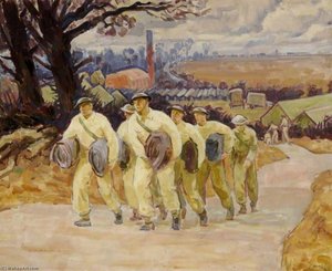 The Night Watch, Canadian Heavy Gunners, 2nd A. A. Battery — Henry Lamb