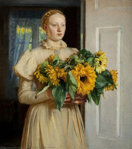 Girl With Sunflowers — Michael Peter Ancher
