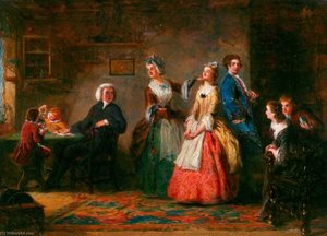 Measuring Heights (from Oliver Goldsmith's 'the Vicar Of Wakefield') — William Powell Frith
