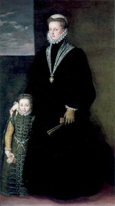 Portrait Of Juana Of Austria With A Young Girl — Sofonisba Anguissola