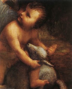Die Verkündigung Marias Und Jesu Mit St Anna — Leonardo Da Vinci