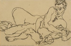 Self-portrait With Female Nude — Egon Schiele