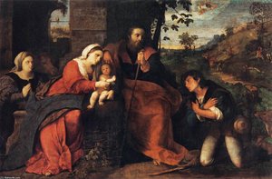Adoration Of The Shepherds With A Doonor — Palma Vecchio
