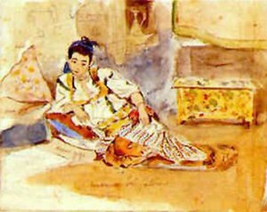 Mujer Árabe Sentada — Eugène Delacroix