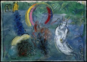 Moses És Egy Sziluett Árnyékában — Marc Chagall