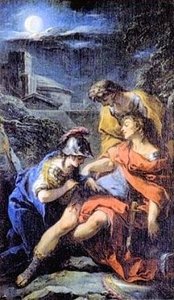 Jerusalem Delivered Erminia And Vafrino Curing Tancredi — Charles-andré Van Loo