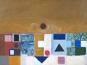 Square Motif, Blue And Gold The Eclipse — Victor Pasmore