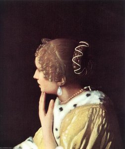 La Dama Con Su Criada Sosteniendo Una Carta — Johannes Vermeer