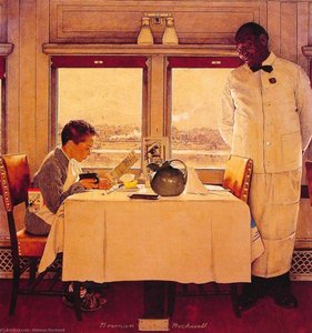 Boy In A Dining Car — Norman Rockwell