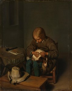 Boy Fleaing A Dog, Gerard Ter Borch (ii) (copy After), After 1728 — Gerard Ter Borch The Younger