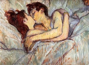 Im Bett Der Kuss — Comte Henri Marie Raymond De Toulouse-lautrec-monfa