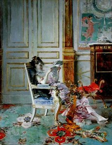 Mädchen Beim Lesen In Einem Salon — Giovanni Boldini