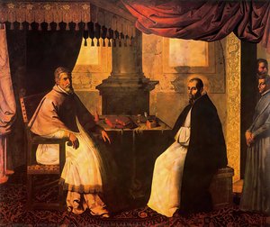 El Papa Urbano Ii Y San Bruno, Su Confesor — Francisco De Zurbarán