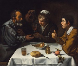 Tavern Scene With Two Men And A Girl — Diego Velázquez