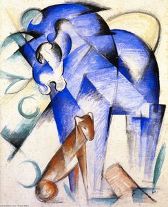 Creature Fantasiose (anche Conosciuta Come Cavallo Blu E Cane Rosso) — Franz Marc