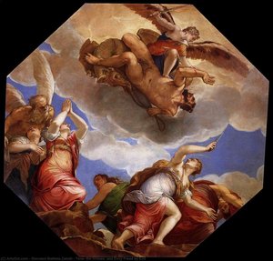 Die Zeit, Die Tugenden Und Der Durch Das Böse Befreite Neid — Giovanni Battista Zelotti