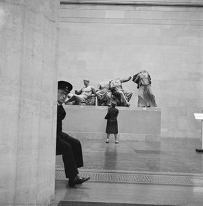 A Woman Studying Sculpture From The Parthenon At The British Museium, Bloomsbury, London — John Gay