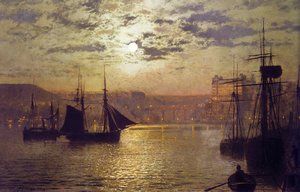 Scarborough By Moonlight — John Atkinson Grimshaw