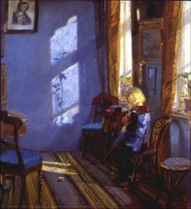 Solskin I Den Blå Stue English Sunlight In The Blue Room — Anna Kirstine Ancher