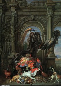 Still-life In An Architectural Setting — Erasmus Quellinus Ii