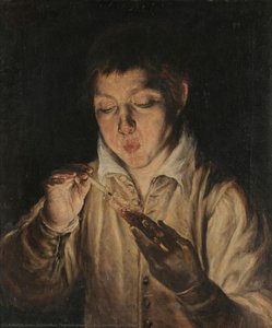 El Niño Soplando Una Brasa — El Greco