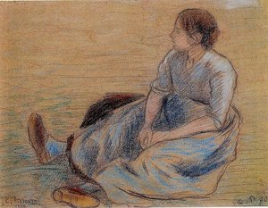 Woman Sitting On The Floor — Camille Pissarro