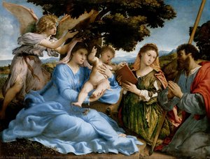 Madonna Y Niño Con Las Santas Catalina Y Tomás (sacra Conversazione) — Lorenzo Lotto