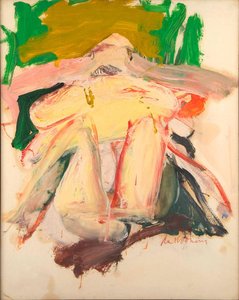 Woman With A Green And Beige Background — Willem De Kooning