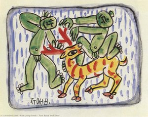 Two Boys And Deer — Lee, Jung-seob