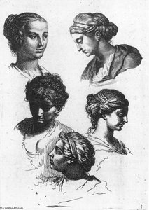 Five Female Heads — Gérard De Lairesse
