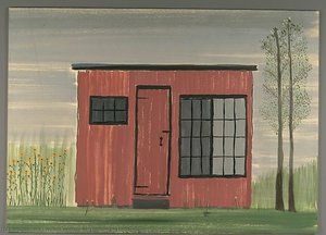 [red Building In Field] — Walker Evans