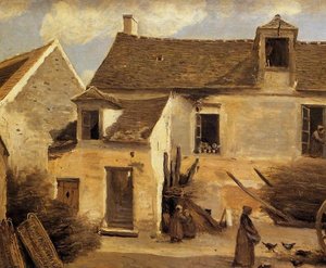 Courtyard Of A Bakery Near Paris — Jean-baptiste-camille Corot