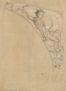 Figura Femminile Con Ghirlanda — Ferdinand Hodler