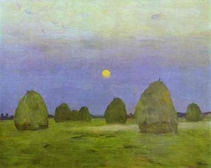 Haystacks. Twilight — Isaak Ilyich Levitan