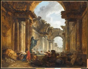 Vue De La Grande Galerie Du Louvre En Ruines — Hubert Robert