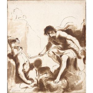 Prometheus Animating With Fire The Clay Figure Of A Recumbent Man — Guercino