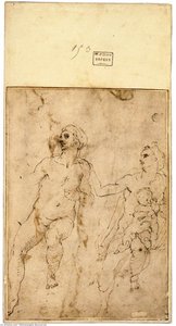 Studija Dvije Žene, Jedna S Djetetom (verso) — Michelangelo