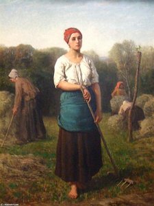 Girl With A Rake — Jules Adolphe Aimé Louis Breton