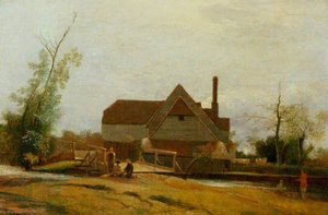Suffolk Landscape With Mill — William Mulready The Younger