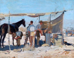Shoeing Under Difficulties, The Jordan Valley Field Forge In The Jordan Valley, Shoeing 'jimmy' — Thomas Cantrell Dugdale