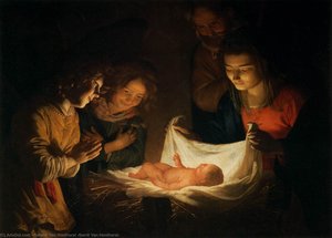Adoration Of The Child — Gerard Van Honthorst