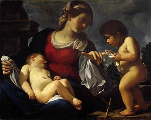 The Virgin And Child With The Infant Saint John The Baptist — Guercino