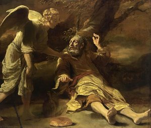 Elijah Fed By An Angel — Ferdinand Bol